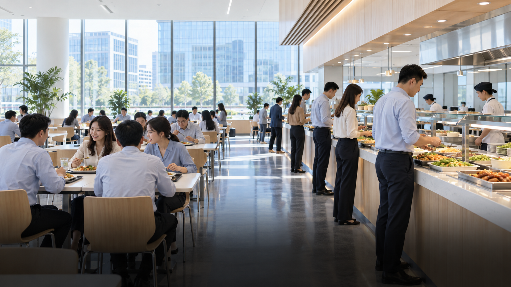 企事业单位与园区食堂场景示意