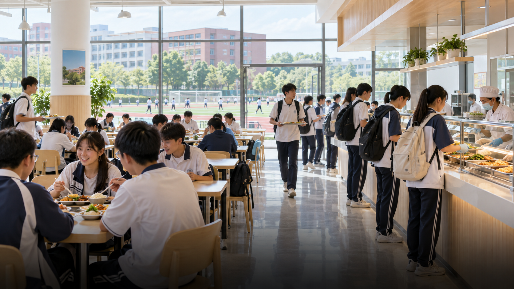 学校食堂场景示意